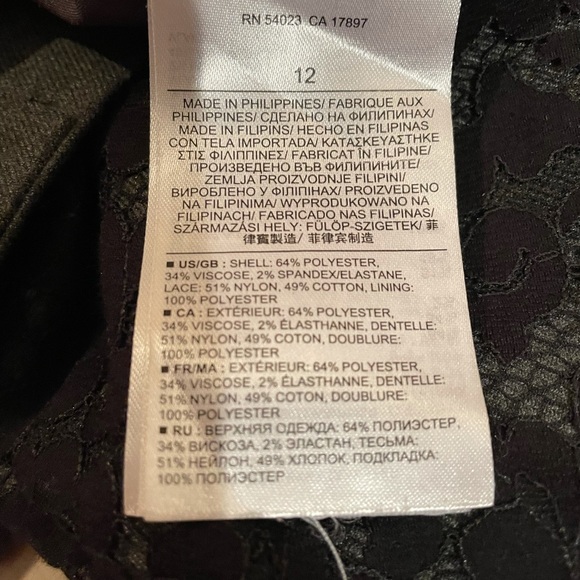 Host Pick!!! Banana Republic Dress Gray with Black Lace Overlay Size 12 - Picture 6 of 6